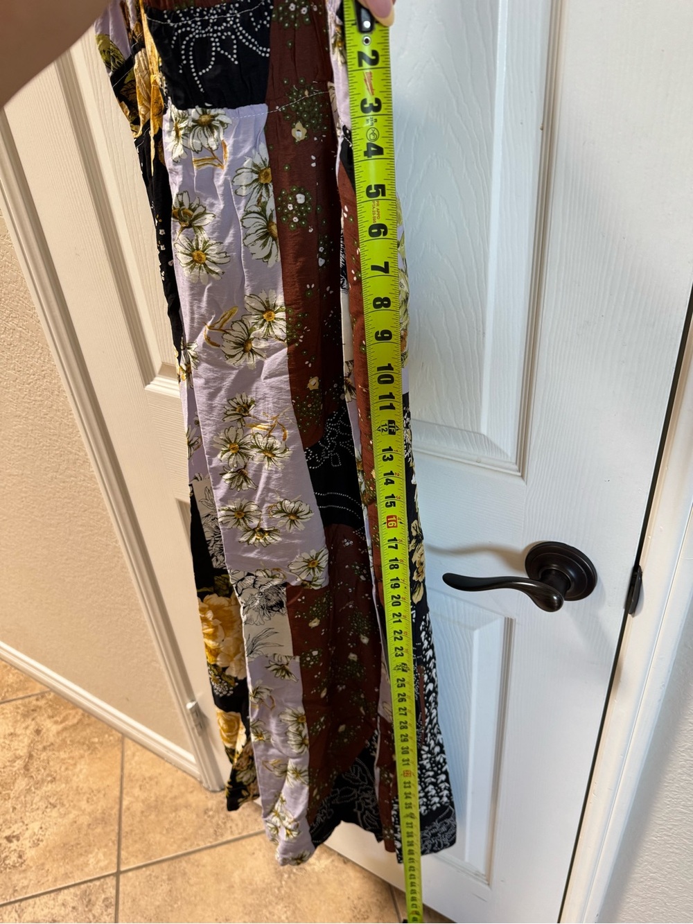 Maeve Floral Patchwork Maxi Dress in Yellow and Black - Picture 9 of 9